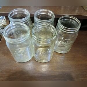 Set of Clear Glass Mason Jars